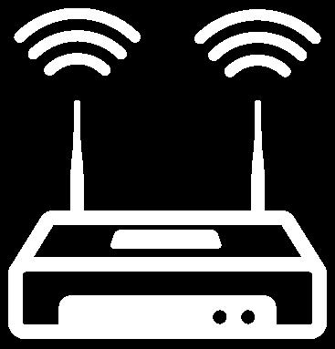 A computer connects to a router to access the internet. A router is a device that sends data packets across networks.