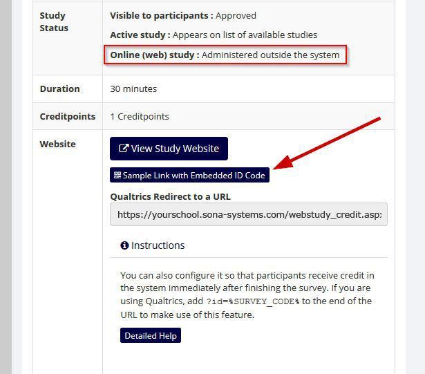 Example on where to find the sample link: Once this link appears, properly, click it and take your survey as if you were a participant.