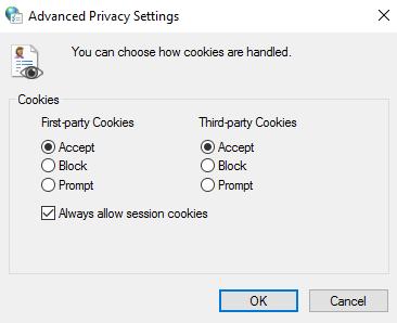Changing Cookie Settings Accept Cookies