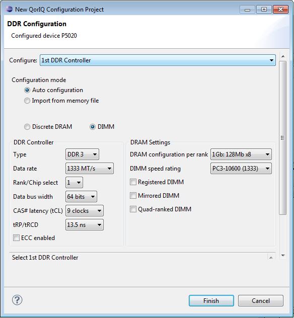 Start DDRv tool Figure 1-6. DDR Configuration page In the DDR configuration wizard page, you can configure the main parameters of DDR.