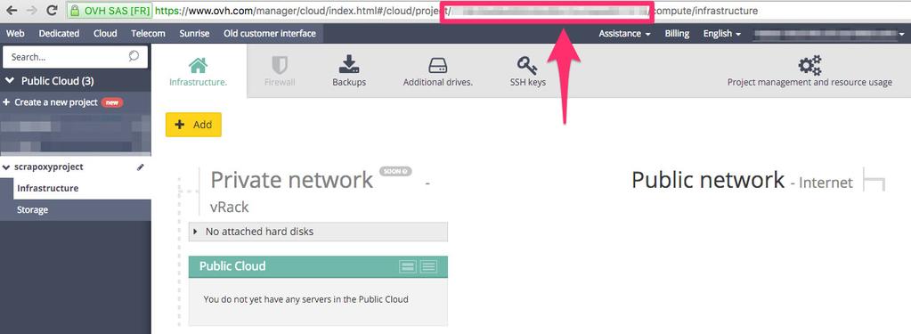 Tutorial: OVH Cloud - Create a SSH key Step 1: Connect to your new project