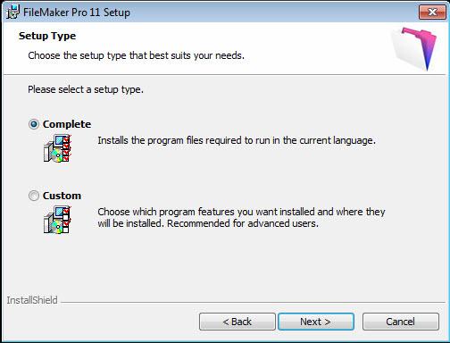 Stay with the default choice for a complete installation.