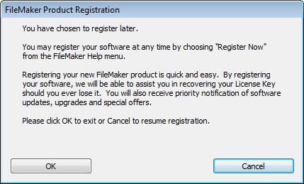 The Product Registration dialog box may appear.