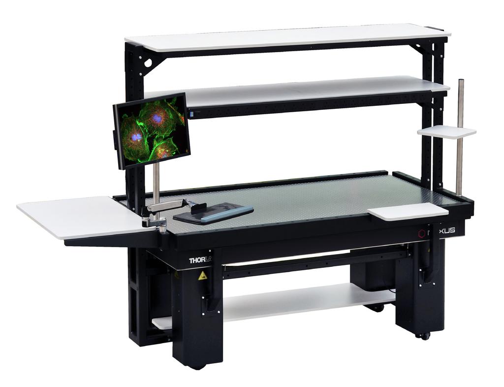 Nexus Optical Table Workstation and Accessories Overhead Shelving System Contains two overhead shelves that span the entire frame length.