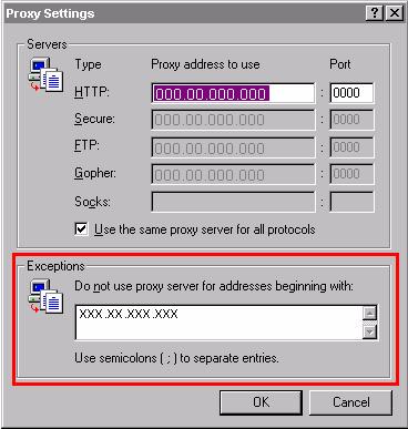 Our examples represent the IP address of the printer with: xxx.xxx.xxx.xxx. Always enter your printer's IP address without leading zeros. For example, 192.168.001.002 should be entered as 192.168.1.2. Internet Explorer (version 6.