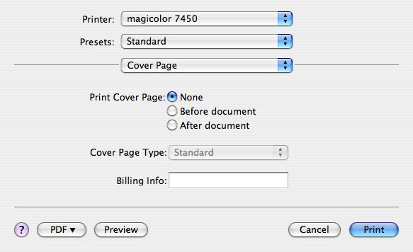 Cover Page Print Cover Page Allows you to set cover page before or after