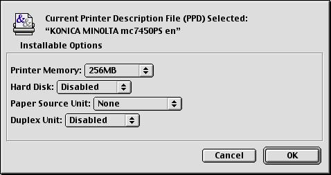 Chooser. 4 Select the printer. 5 Click Create.
