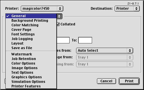Specifying Print Settings The following dialog box appears when Print.
