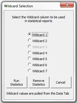You can change the wildcard groupings used in the PAT by selecting the Wildcard Stats button on the Add-ins menu