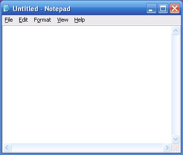 Notepad Opens Save Your Web Page Click File on the Menu Bar, Click Save, Choose Desktop for Save in, type in Example1.