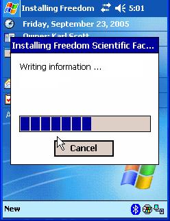After a few more seconds, the PAC Mate will display a message stating that FaceToFace was successfully installed. 7. The software now appears on the PAC Mate.