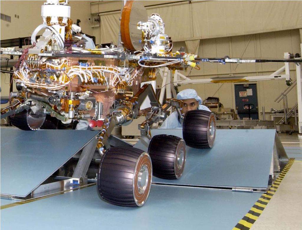 NASA Mars Rover - Rocker-Bogie hybrid between walking and driving allows to climb obstacles