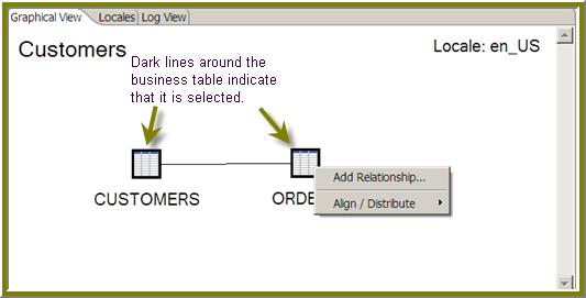 Creating a New Domain 21 The Relationship Properties dialog box appears. 3. Continue following steps 3 through 7 in Creating Relationships between Business Tables to finish creating the relationship.