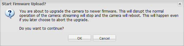 AW00101510000 Configuring the Camera Start Firmware Update - Occasionally, firmware updates may be made available to the field.