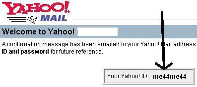 4 Step # 5 If everything is successful you will see a screen with this picture: Your Yahoo! ID (shown below it is fake) will be used to log into the same site to retrieve your email.