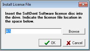 The Install License File window is displayed.