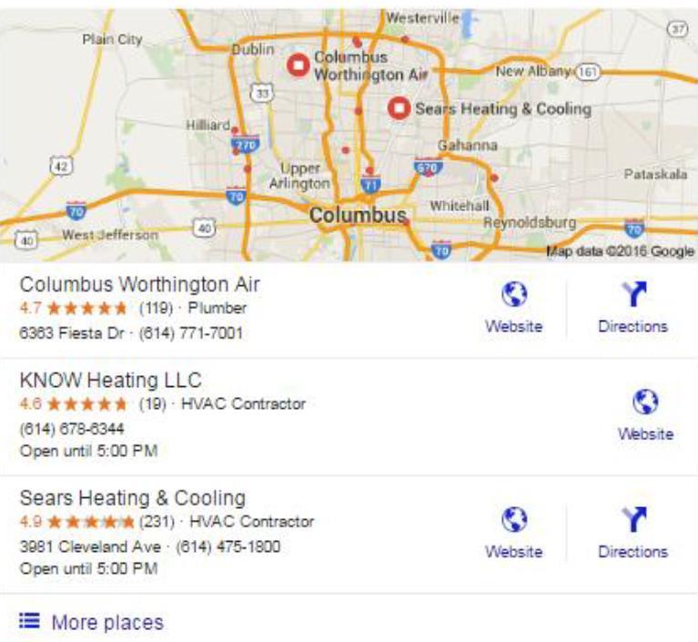 Google Local Pack Rank The local pack appears
