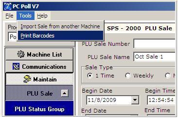 30. From the PLU Sale Tools menu, barcode labels can also be printed just for sale items.
