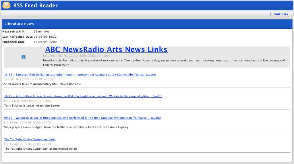 Activities To see more information from the RSS feed, click links in the RSS feed.