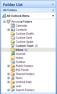 Using Outlook with the OXtender for Microsoft Outlook 2 A brief Guide Calendar Figure 1.1. The Outlook folder list with Open-Xchange folders. 1.3.