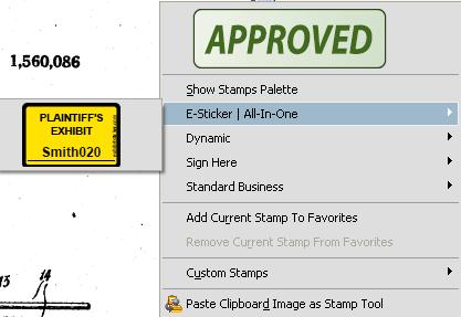 Access your E-Sticker by selecting: Comment > Annotations and selecting the Stamp Icon pull