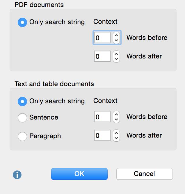 MAXQDA will search an in the options on the right you can define in which context the search items have to exist. All three search entries will be combined with AND.