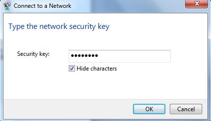 7) Enter the security key and click OK.
