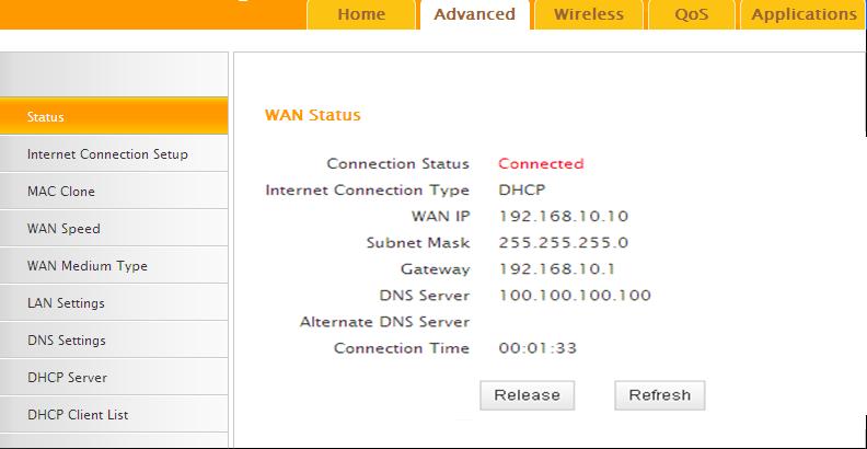 3.1 Status Chapter 3 Advanced Settings Wireless N300 Home Router Here you can see at a glance the operating status of the device. 1.