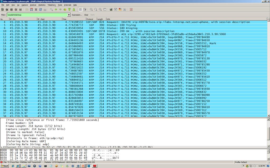 Packet Capture File This example contains four (4) calls and is from a