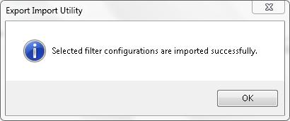 3. To import filters, click the Import button.
