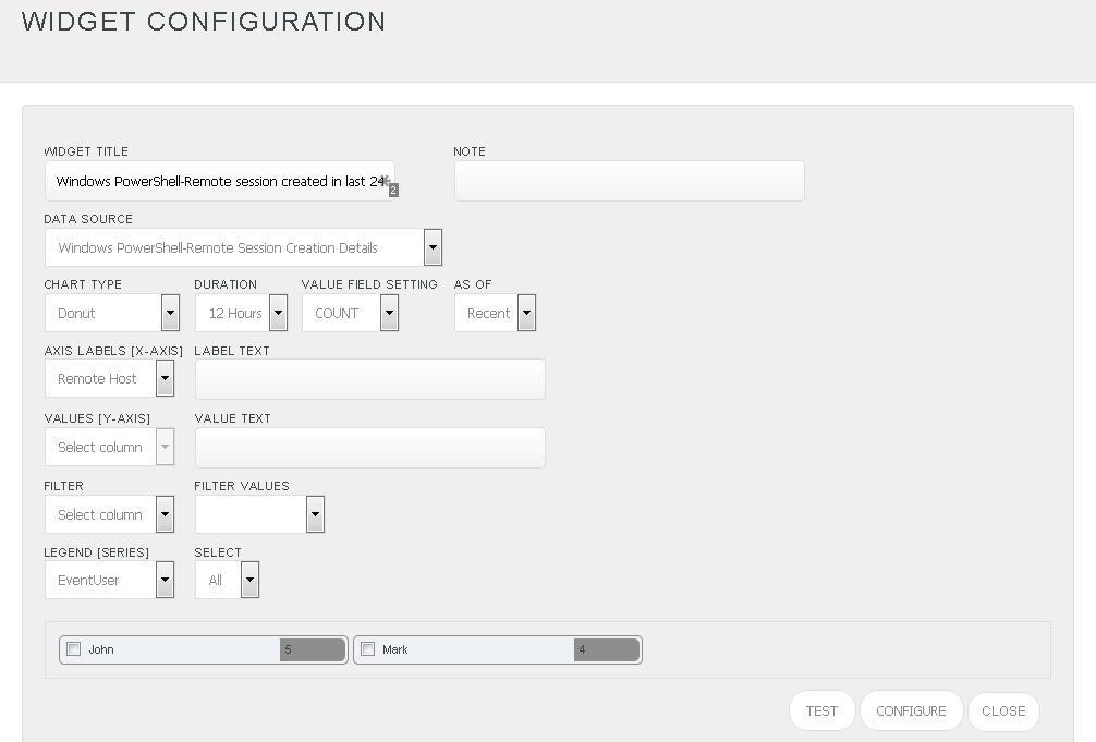 5. Fill fitting title and description and click Save button. 6. Click to configure a new flex dashlet. Widget configuration pane is shown. Figure 41 7.