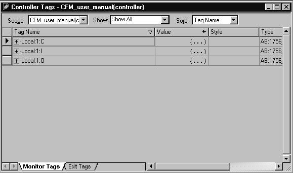 A. Select Controller Tags B. Right-click to display the menu C. Select Monitor Tags 2. View tags here.
