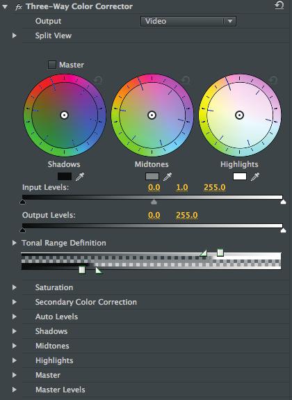 The Master color wheel has been replaced with a Master checkbox that links all three color wheels together, so adjusting one adjusts the others in sync, creating a master control.