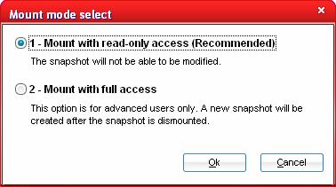 To restore your system to a selected snapshot from the View Snapshots interface 1. Right click on the snapshot. 2. Select 'Switch to this Snapshot' from the context sensitive menu.