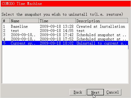 12.4. Uninstall Comodo Time Machine If you want to uninstall Comodo TimeMachine before starting Windows, enter the sub console as explained above and click 'Uninstall'.