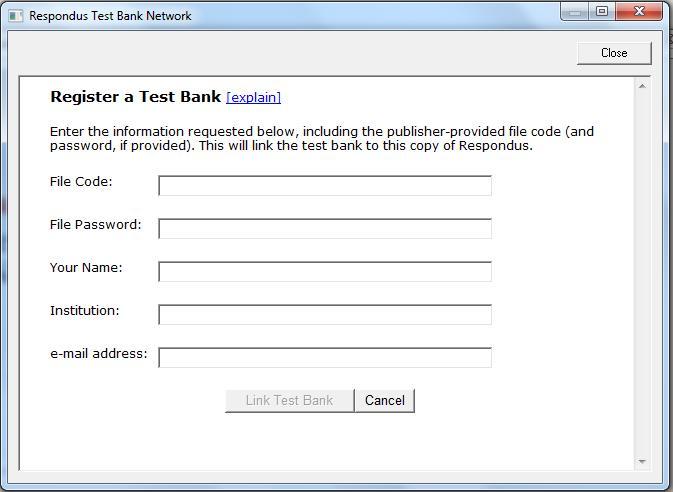 In the second step of the wizard, enter the File Code and File Password (if required) provided by the publisher, along with the information requested.