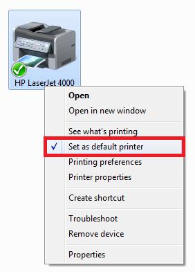 3.2 Set the default printer In order for scores to print, a default printer must be set prior to