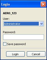 3 Choose Administrator, Operator, or Guest from the User menu and type the appropriate password, if required.