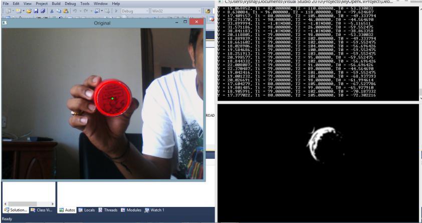 Chapter 8: Experimental Results and Discussions The Serial Arm prototype [Figure 36] is tested with an object tracking approach (Open CV Image Processing) to gather the workspace coordinates (with