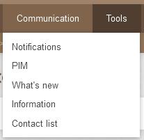 3.5 Communication In Communication in the main menu you can find Notifications, PIM (PING PONG Instant Messaging), What s new, Information as well as the Contact list. 3.5.1 Notifications A list of things happening in PING PONG that are linked to you and the courses/events you are involved in.
