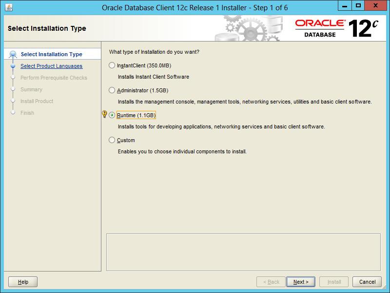 Manufacturing Process Intelligence DELMIA Apriso 2017 Installation Guide 82 12.2 Installing Oracle Prerequisites on Application Server 12.2.1 Installing the Oracle Client (12c) To install the Oracle Client: 1 Start the Oracle Database Client 12c Release 1 Installer (12.