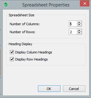 Click on the Insert ribbon. 2. From the Topic Elements group, click on the Spreadsheet button. 3.