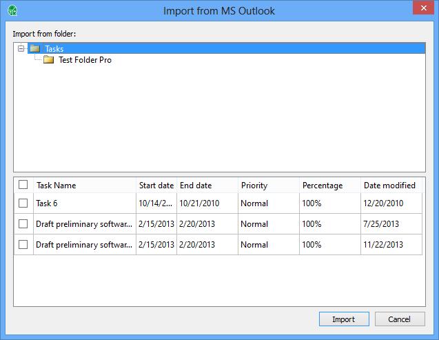 Organize your daily activities Figure 193. Import from MS Outlook dialog The result you get it will look like in the figure presented below.
