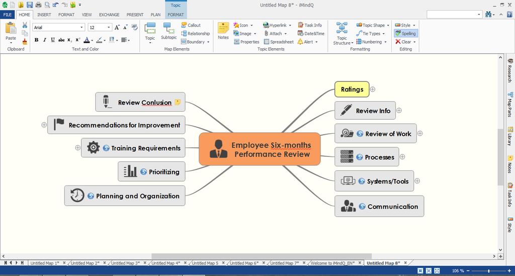 Create a Mind Map Working space After installing and starting imindq you will see user interface as it is presented on the figure below. Figure 5.