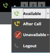Click the phone button to log in. Once logged in, you see the agent state button to use if you want to change the agent state.