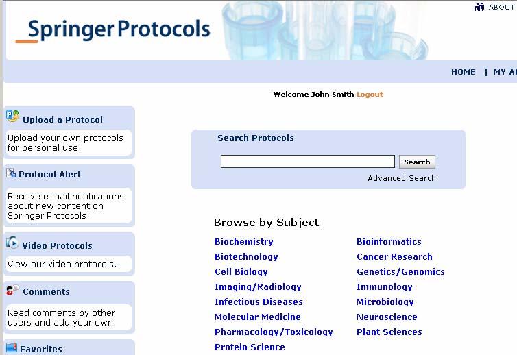 Springer Protocols User Guide Browse Browsing on Springer