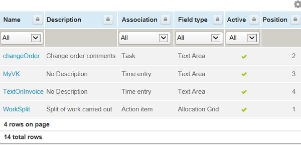 Click Save. Note: To change the position a field displays see Custom Field Position. To view, modify, and delete a custom field: 1. Go to Administration > Global Settings > Custom fields. 2.