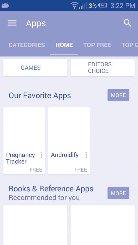 Touch a category on Google Play Store screen to browse its contents. You can also select a subcategory if there is any.
