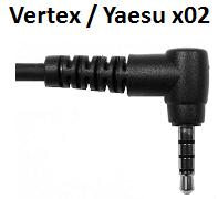 Fits Vertex and Yaesu radios with 1-pin, right-angle connector including: FT-10R, FT-250, FT-40R, FT-50R, FT-60R, VX-10, VX-110, VX-150, VX-1R, VX-2E, VX-2R, VX-2R, VX-300, VX-400, VX-5R, VXF-1 Click
