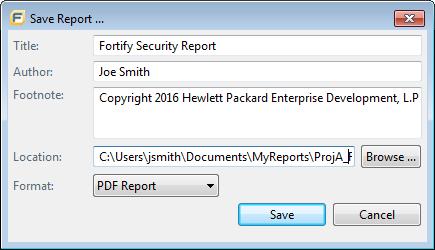 5. Make any necessary changes to the report details, including its location and format.